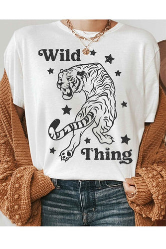 WILD TIGER STAR GRAPHIC T SHIRT