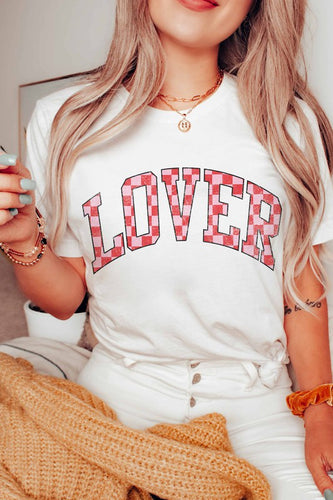 LOVER CHECKER GRAPHIC TEE