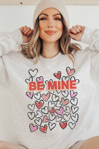 Be Mine HEART DOODLE GRAPHIC SWEATSHIRT