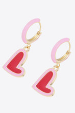 Contrast Heart-Shaped Drop Earrings