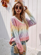 Tie-Dye V-Neck Drop Shoulder Pullover Sweater