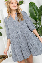 PLUS DOT BUTTON TIERED DRESS