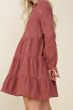 Corduroy tiered dress