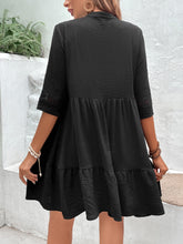 Notched Neck Half Sleeve Dress