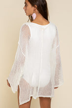 Loose Fit See through Boat Neck Sweater