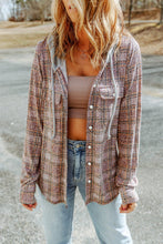 Plaid Long Sleeve Hooded Jacket