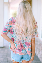 Floral Round Neck Babydoll Top