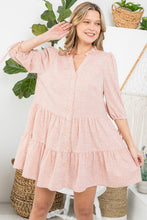 PLUS DOT BUTTON TIERED DRESS