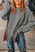 Dropped Shoulder Round Neck Long Sleeve Blouse